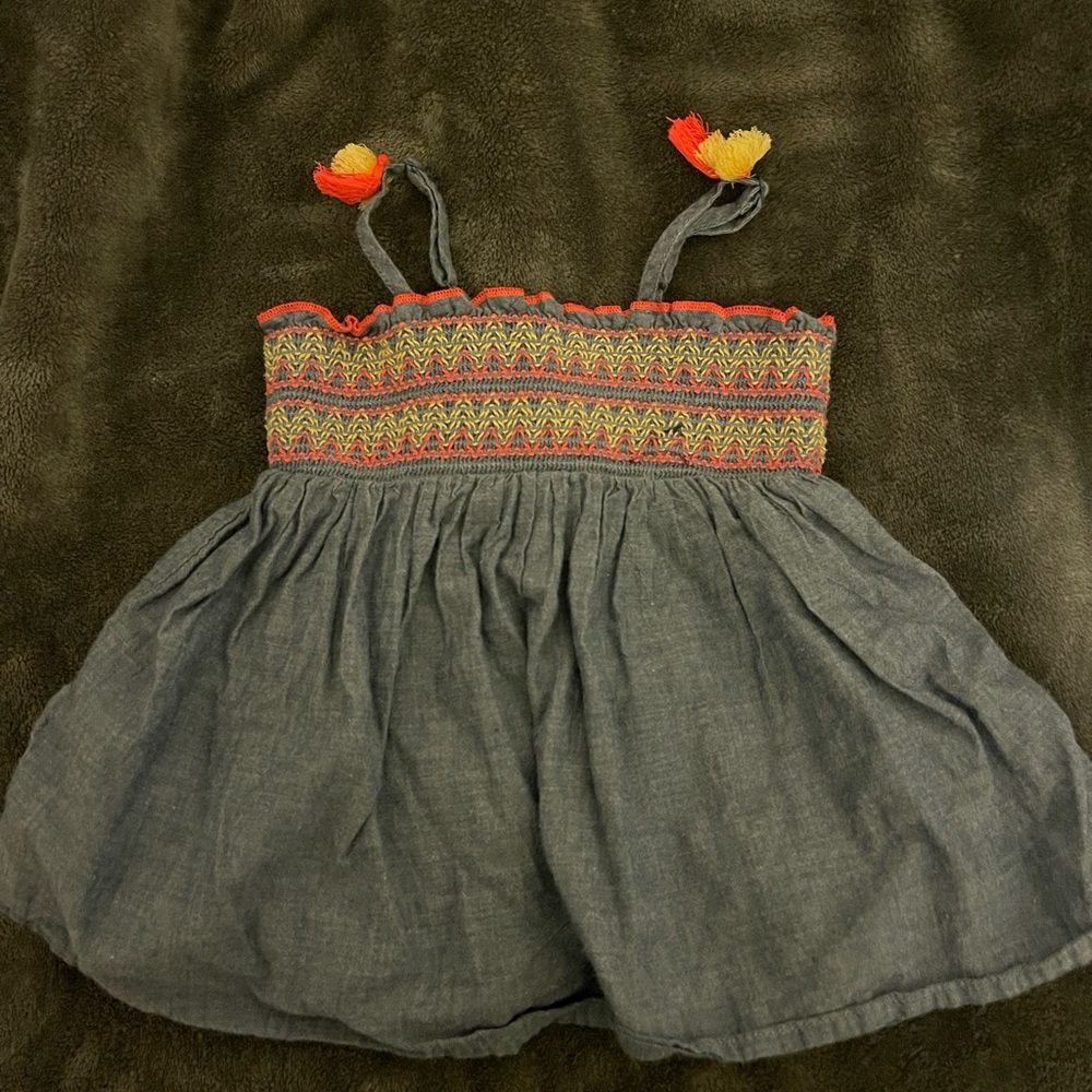 Toddler Patterned Denim Dress